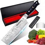 Nakiri Knife - MOSFiATA Nakiri Chef Knife 7'' High Carbon Stainless Steel 4116 Nakiri Vegetable Knife, Butcher Meat Cleaver Kitchen Knife for Home and Restaurant with Micarta Handle and Gift Box