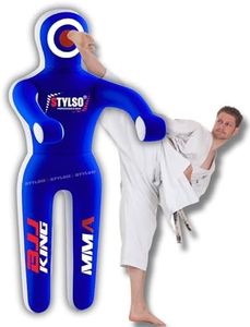 Unfilled Grappling Dummy – Adult Life Size Wrestling & BJJ Training Dummy, MMA Jiu Jitsu Judo Takedown & Throwing Practice, Heavy-Duty Triple-Stitched Canvas Submission Dummy (Blue, 5ft / 60")