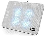 KLIM Serenity + Laptop Cooling Pad for Laptop + 11 to 15.6 inches + Perfect for Small and Medium Laptops + Stable and Sturdy Metal Grid + Silent Laptop Cooling Stand + White