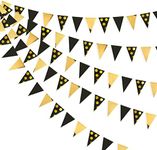 39 Ft Black and Gold Foil Polka Dot