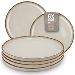 Rustic Modern Elegance - Stoneware Dinner Set for 6 - Stylish 6-Piece Large Plate Set, Dishwasher-Safe - Perfect for Everyday and Special Occasions - Pure Living in Beige