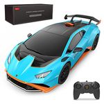 RASTAR Lamborghini Remote Control Car, 1/24 RC Lamborghini Huracán STO Toy Model Car for Adults Boys Kids Blue Mini Toy Car