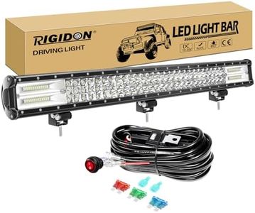 RIGIDON 70 cm 28 pouces 396W led light barre avec 12V faisceau de câblage kit, Triple rangée barre d'éclairage led, barre lumineuse led pour offroad Véhicules Voiture camions ATV SUV 4x4,6000K blanc
