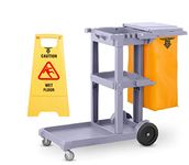 TARGET HYGIENE Janitor Cart Trolley with Free 1 Pc Caution Wet Floor Sign Board (Full Set)