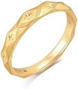 CHOW SANG SANG 18K Yellow Solid Gold V&A Love Confession Ring for Men 93127R | Our Size 17 / US 7.75