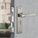 Dorset Texa Mortise Lock for Door - Both Side Key Cylinder, 60 mm | 8 inch Door Handle Lockset for Main Doors/Bedroom Doors | Silver Chrome Finish, 3 Keys - HLTEXSC