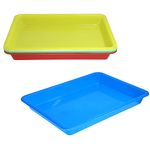 DBOO 5 Pcs Plastic Trays Anti-Slip - Activity Plastic Tray for Kids for School Home Art and Crafts,DIY Projects,5 Color