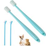 JGocot Dog Toothbrush 2 Pack, Cat Toothbrush 360 Degree [Soft Silicone Bristle] [360o Full Bristles Surround Brush Head] Dog Dental Cleaning Pack for Puppy, [Small Breed Dog]&Cat