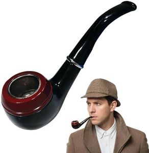 Nicky Bigs Novelties Gentlemen's Fake Novelty Pipe - Sherlock Holmes Prop Pipe - Costume Bubble Pipe - Detective Accessories Adult Stage Cosplay Halloween Costume Prop