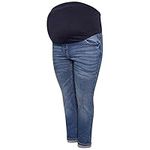 UC Womens Ex High Street Brand Over Bump Maternity Jeans Ladies Boyfriend Stretchy Denim Pants (Blue, 10)