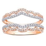 Newshe AAAAA Cubic Zirconia Wedding Ring Enhancer Guard for Engagement Rings Bridal 18K Rose Gold White Sterling Silver Band Size 7, stone, Cubic Zirconia