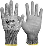 QEARSAFETY 3 Pairs Cut Protect Level 3 Work Gloves, HPPE Yarn Lnitted Liner, PU Coated Palm, Light-Weight, Comfort, Assembling, DYI, 9/Large …