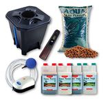 Indoor Herb Growing Kit - Hydroponics Growing System - Oxypot DWC Hydroponics System - Indoor Herb Garden - Canna Aqua Pebbles & Nutrients - Air Pump - Golf Ball Airstone - FREE PH GUIDE