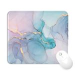 eulps Mouse Pad with Stitched Edge, Multiple Patterns Computer Mouse Pads with Non-Slip Rubber Base, Washable Lycra Cloth Mousepad, for Gaming, Laptop, PC (Blue Blush Marble)