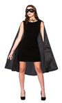 Wicked Costumes Adult Superhero Cape & Mask - Black One Size