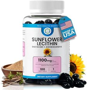 TRUEMED Sunflower Lecithin, Shatavari & Ashwagandha, 1100 mg, 100 Softgels - Supports Hormone Balance, Milk Flow, Brain & Digestive Health - Made in USA, GMP Certified