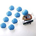 Sanwa JLF-TP-8YT Joystick + Sanwa 8 pcs OBSF-30 Push Button Bundle Kit Color : Blue - for Arcade Game 4 & 8 Way Adjustable, Compatible with Catz Mad SF4 Tournament Joystick S@NWA