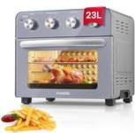 FOHERE Air Fryer 23L Oven, 1700W Mini Oven Multi-function Countertop Convection Oven with Rotisserie, Oil Free Cooking, Independent Temp Control for Energy Save, 6 Accessories & 100 Recipes (Gary)