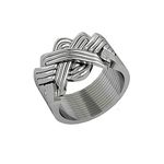 12 Band Women Men 925 Sterling Silver Turkish Puzzle Ring Size Silver (9.5)