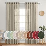 MIULEE Oatmeal Linen Curtains 84 In