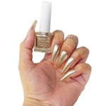 Indie Nails Nail Enamel Chrome Finish, Metallic, Quick Drying, Long Lasting, Chip Resisting and Free from 12 Toxic Chemicals Formula with Full Coverage, One Stroke Application (Solar Light - Gold, 5ml)