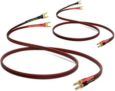 UCINNOVATE High-End Performance HiFi Speaker Jumper Cables, 2 Pack 2m Speaker Cable with Banana Plugs to Jumper Plugs, Flexible Speaker Wires spade to banana Cable Bridge for Biwired Speakers System