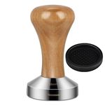 Coffee Tamper, hicoosee 58mm Stainless Steel Espresso Tamper Espresso Coffee Bean Powder Hammer for Coffee Machine