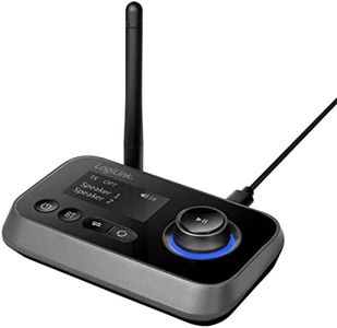 LogiLink BT0062 - Bluetooth 5.0 Audio Transmitter and Receiver (Transmitter and Receiver) to Equip Non-Bluetooth Devices with Bluetooth, Pair 2 Headphones Simultaneously, Black
