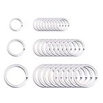 Fuyamp 30 Pieces Key Ring Key Fobs, Round Split Rings Key Chain Metal Key rings for Crafts Key Rings Hoop for Home Car Keys Organization 3 Sizes（3/4 Inch, 1 Inch and 1.25 Inch）- Silver