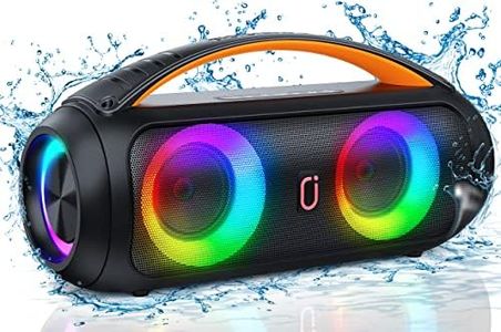 JYX D16 Portable Bluetooth Speakers, 40W Large Bluetooth Boombox Speaker, Loud Speaker with Deep Bass, Outdoor Wireless Speaker with Disco Lights for Party, Bluetooth 5.3, IP65 Waterproof, TWS