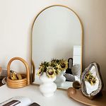 HARRITPURE 20" x 30" Arch Mirror Bathroom Wall Mounted Mirrors Gold Vanity Mirror with Metal Frame for Bedroom Living Room Entryway