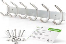 Homephix Coat Hooks for Wall - Stainless Steel Wall Hooks - Multipurpose Heavy Duty Coat Hooks Wall Mounted - Wall Hanger and Clothes Hooks with Fittings Included