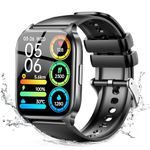 Kedali Smart Watch for Men Women, 1.85" Full Touch Screen watches Answer/Make Call, 110+ Sports Modes, Heart Rate Sleep Monitor, Step Counter, IP68 Waterproof Fitness Tracker for IOS Andriod - Black