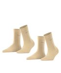 ESPRIT Women's Basic Easy 2-Pack W SO Cotton Plain 2 Pairs Socks, Beige (Cream 4011), 2.5-5