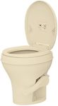 SEAFLO RV Toilet - Standard Height, Gravity Flush, Foot Pedal, Soft Close Lid (Bone Color)