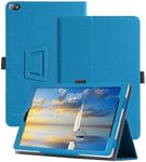 DUEDUE Case Compatible with Acer Iconia Tab A10 10.1 inch Tablet case, Folding Stand with Pencil Holder Protective Leather Case for Acer Iconia Tab A10 Peacock Blue