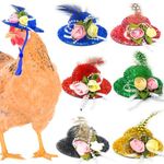 ComiMag 6 Pieces Doll Hats Chicken Hats for Hen fit Chicken Clothes Chicken Arms Chicken Accessories Chicken Supplies Hats for Chickens Chicken Helmets