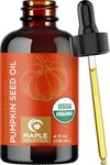 USDA Organic Pumpkin Seed Oil - 100% Pure Pumpkin Seed Oil for Hair Growth Dry Skin and Anti Aging Face Oil - Organic Hair Oil for Dry Damaged Hair and Growth - Virgin Cold Pressed & Unrefined (4oz)