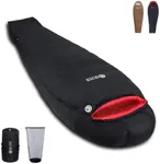 QEZER 0 Degree Sleeping Bag for Adults 660 Fill Power Down Large Lightweight Sleeping Bag for Cold Weather -8°F / 0°F