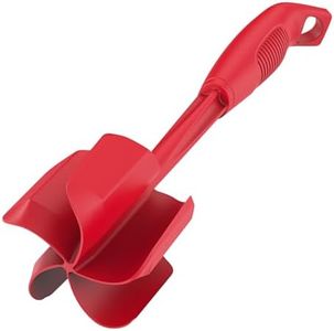 Ourokhome Upgrade Meat Chopper and Potato Masher, Heat Resistant Ground Meat Smasher for Hamburger, 5 Curved Blades Ground Beef Smasher, Nylon Non Stick Mixer, Stirrer and Kitchen Gadgets, Red