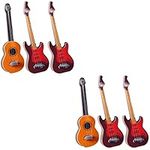 Abaodam 6PCS Wooden Miniature Guitar Dollhouse Musical Instrument for Mini House Musical Room Succulent Garden Home Decoration