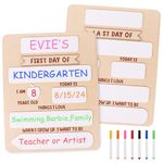 Haishell First and Last Day of School Board Sign Wooden Personalized Reusable Modern Back to School Signs Erasable Photo Prop for Students Kindergarten Preschool