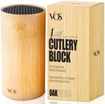Vos Universal Knife Block - Countertop Knife Block Without Knives - Knife Holder with Non-Slip Base Sturdy Knife Organizer - Space Saving Knife Stand, Sleek & Modern Knife Rack - Bamboo