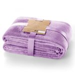 DecoKing Cuddly Blanket 200 x 220 cm Purple Microfibre Bedspread Fleece Soft Cuddly Lilac Mic