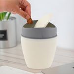 Kuber Industries 2.5 Ltr Plastic Mini Dustbin for Study Table/Bedroom/Bathroom with Swing Lid | Portable Small Dustbin for Kitchen Sink | Table Top Office Desk Trash Can Waste Bin | White