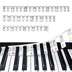 UJONGE Piano Notes Guide for Beginner, 88-Key Full Size, Removable Piano Keyboard Note Labels, Reusable Piano Note Silicone Strips, Rainbow Colors