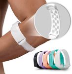 Naroo SnugGrab SE1 - Modern Elbow Support Band, 3D Focused Compression Brace Preventing Numbness Tennis Elbow Strap, Adjustable Tendonitis Relief for Men & Women (White, S/M (20~26cm))