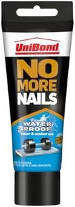 UniBond No More Nails Waterproof, Heavy-Duty Mounting Adhesive, Strong Glue for Mirrors, Wood, Ceramic, Metal etc., No Nails Instant Grab Adhesive Indoor & Outdoor, 1 x 340g Tube