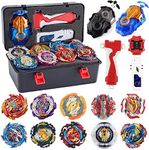 Twueivw Bey Battle Burst Gyro Blade Toy Set Great Present for Kids Children Boys Ages 6 8 10 12+ Metal Fusion Attack Top Battling Game 10 Spinning Tops 3 Two-Way Launcher