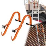 VIAGL Ladder Roof Hook with Wheel, Heavy Duty Ladder Stabilizer with Rubber Grip T-Bar for Damage Prevention, Roof Ridge Ladder Hook Quick and Secure Installation on steep Roofs, 2 Pack